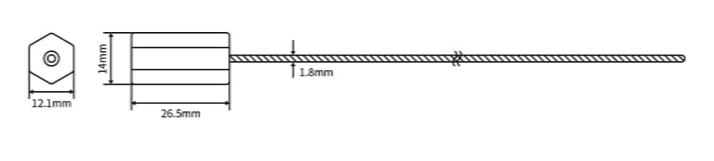 Die Größe der Kabeldichtung JHC001.