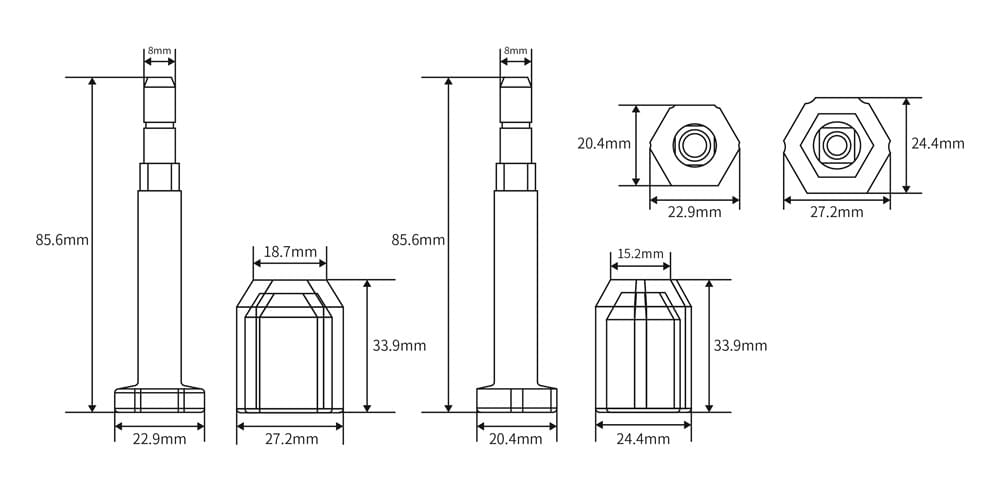 密封锁 JHB006 的尺寸。.