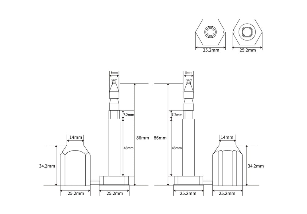这种螺栓密封件的尺寸。.