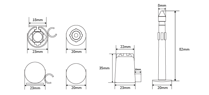 La taille du scellé.