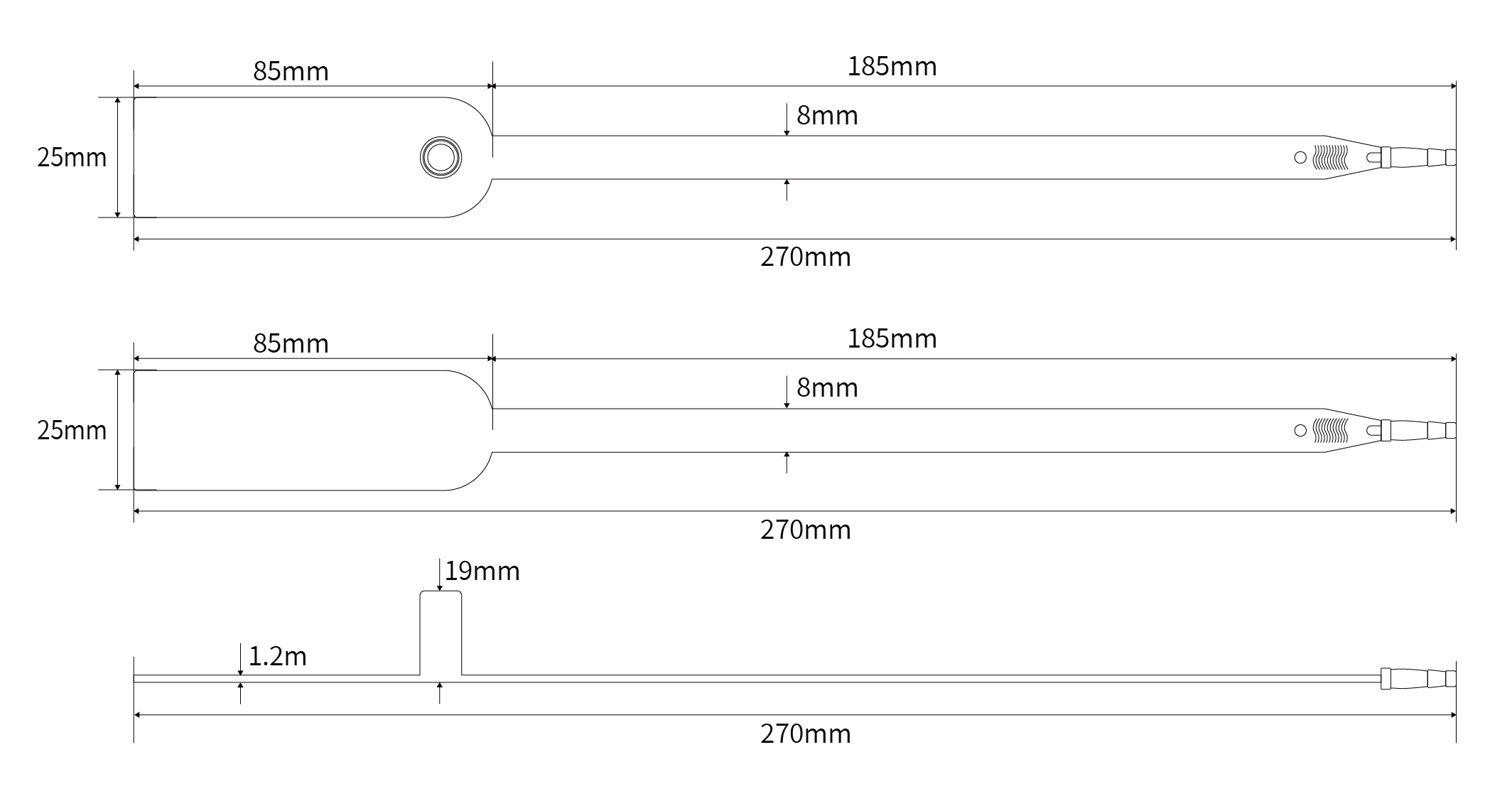 Long Cable tag label insert polypropylene safety plastic seal JHP056 5 4d38fb13c5e6f4ce70c6a4f963cd361