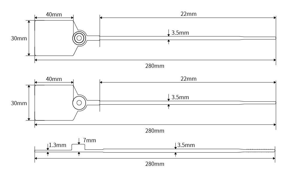 Strong tensile strength sturdy structure tightened safety plastic seal JHP053