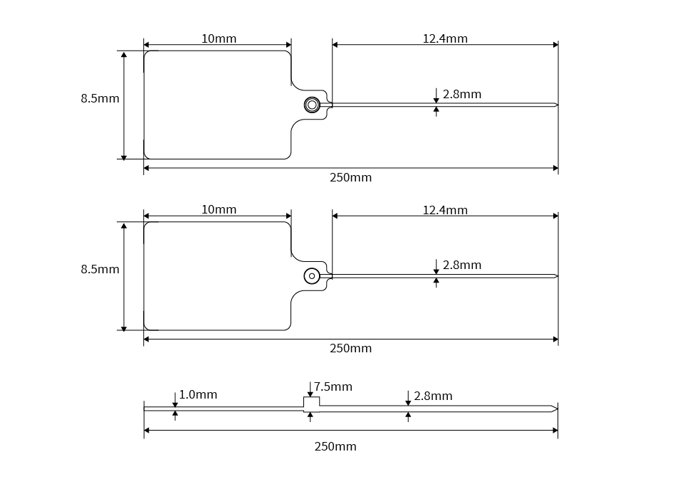 علامة تعليق كبيرة الحجم واضحة وبارزة، وختم بلاستيكي آمن مصنوع من مادة البولي بروبيلين عالية القوة JHP057